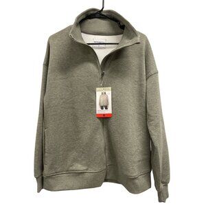 Mondetta SOFT Heathered Full Zip Fleece Jacket Relaxed Fit Size Medium NWT